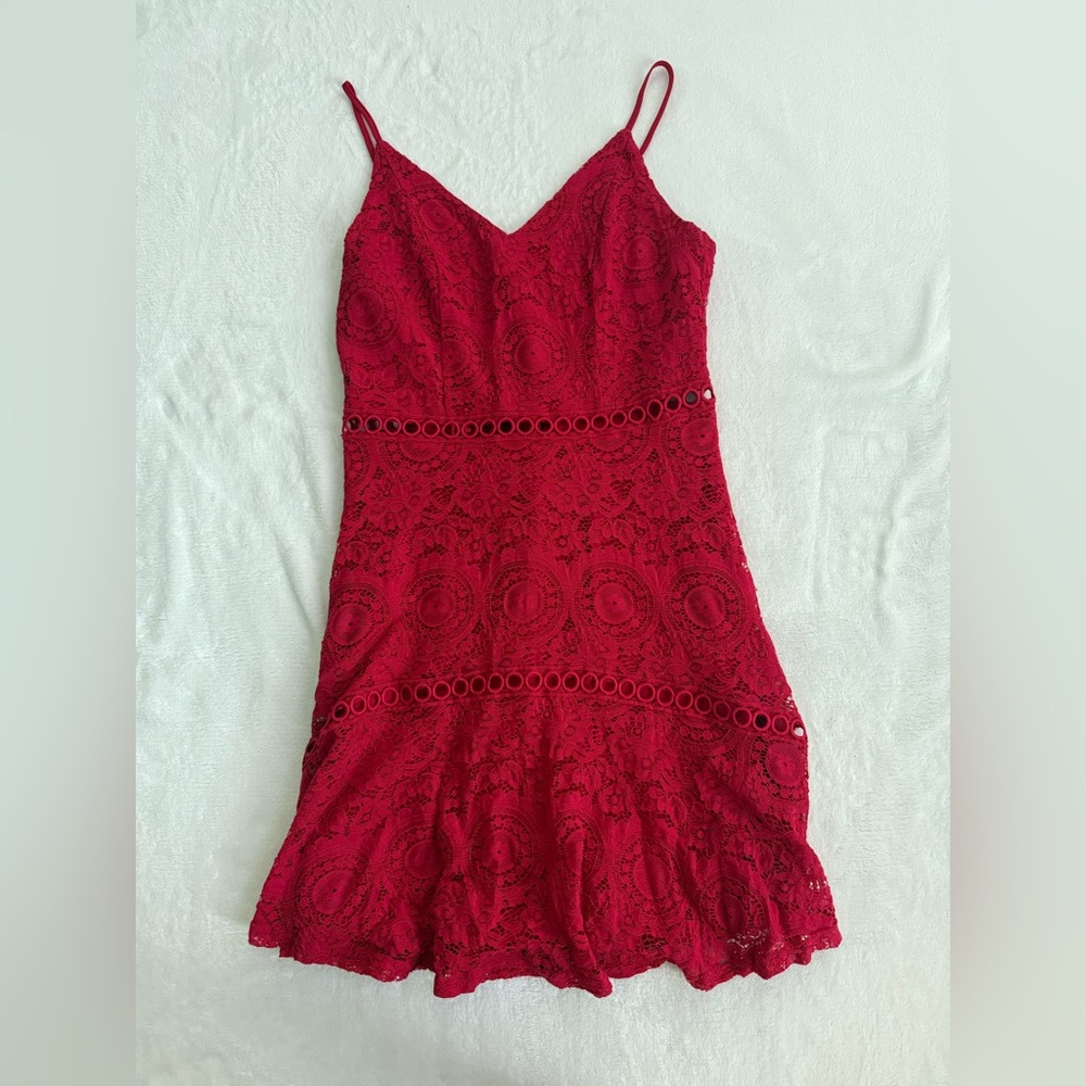 Red Lace Mini Dress
